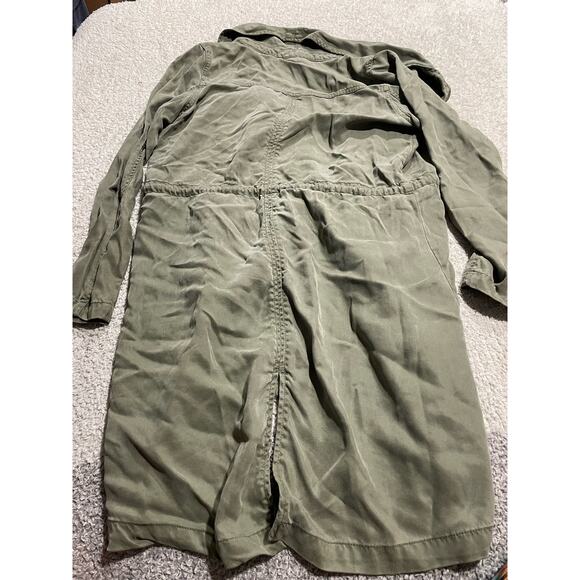 Max Jeans Women's Size Small Open Front Long Sleeve Tencel Utility Jacket Green - Picture 8 of 11